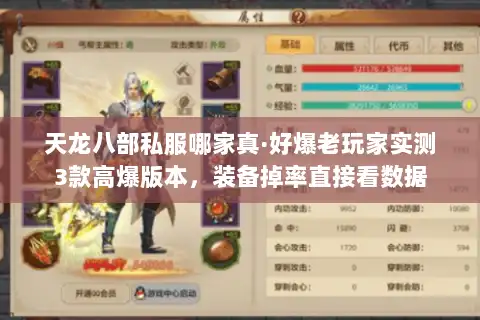 天龙八部私服哪家真·好爆老玩家实测3款高爆版本,装备掉率直接看数据 天龙八部私服哪家真·好爆老玩家实测3款高爆版本,装备掉率直接看数据