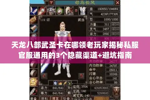 天龙八部武圣卡在哪领老玩家揭秘私服官服通用的3个隐藏渠道+避坑指南