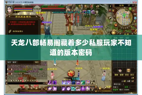 天龙八部畅易阁藏着多少私服玩家不知道的版本密码