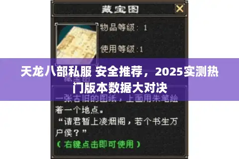 天龙八部私服 安全推荐，2025实测热门版本数据大对决