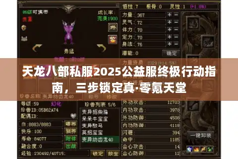 天龙八部私服2025公益服终极行动指南，三步锁定真·零氪天堂