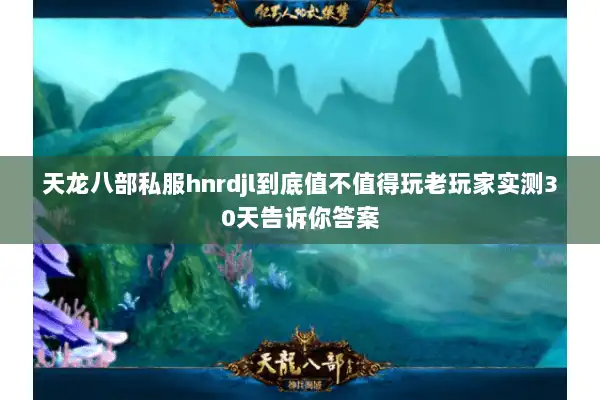 天龙八部私服hnrdjl到底值不值得玩老玩家实测30天告诉你答案