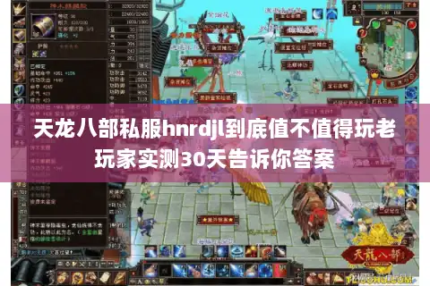 天龙八部私服hnrdjl到底值不值得玩老玩家实测30天告诉你答案