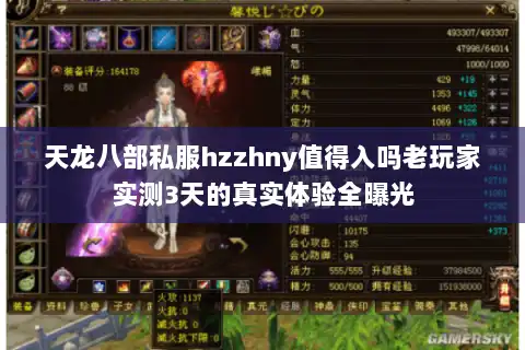 天龙八部私服hzzhny值得入吗老玩家实测3天的真实体验全曝光
