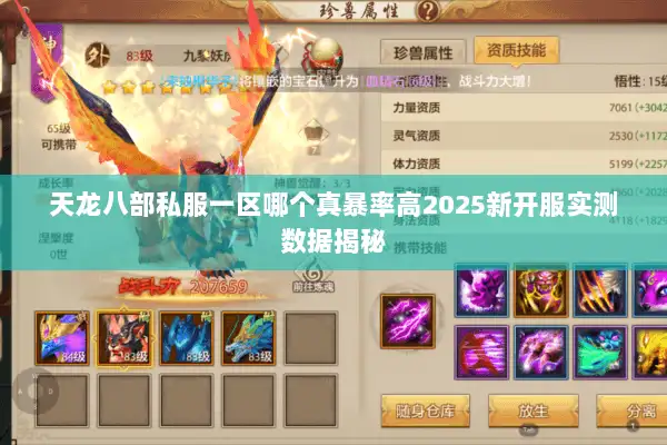 天龙八部私服一区哪个真暴率高2025新开服实测数据揭秘 天龙八部私服一区哪个真暴率高2025新开服实测数据揭秘