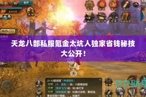 天龙八部私服氪金太坑人独家省钱秘技大公开！