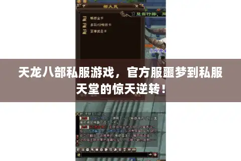 天龙八部私服游戏,官方服噩梦到私服天堂的惊天逆转! 天龙八部私服游戏,官方服噩梦到私服天堂的惊天逆转!