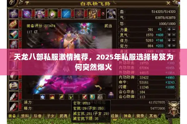 天龙八部私服激情推荐，2025年私服选择秘笈为何突然爆火