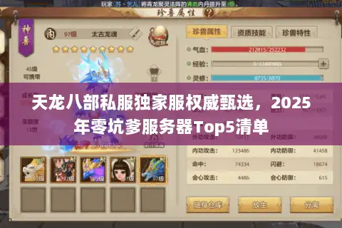 天龙八部私服独家服权威甄选，2025年零坑爹服务器Top5清单