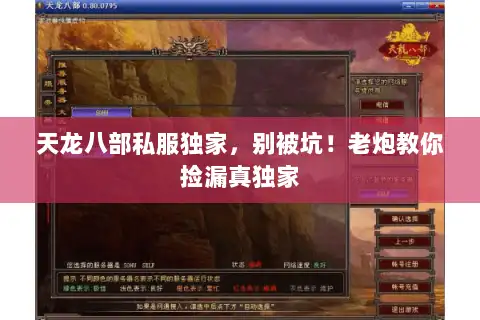 天龙八部私服独家，别被坑！老炮教你捡漏真独家