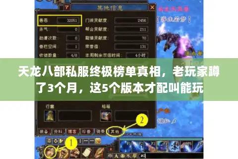 天龙八部私服终极榜单真相，老玩家蹲了3个月，这5个版本才配叫能玩