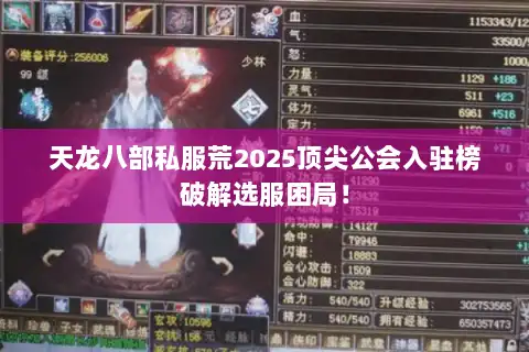天龙八部私服荒2025顶尖公会入驻榜破解选服困局! 天龙八部私服荒2025顶尖公会入驻榜破解选服困局!