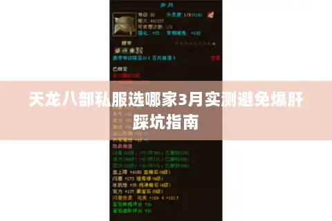 天龙八部私服选哪家3月实测避免爆肝踩坑指南