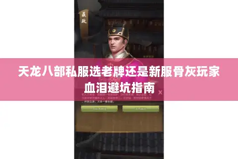 天龙八部私服选老牌还是新服骨灰玩家血泪避坑指南 天龙八部私服选老牌还是新服骨灰玩家血泪避坑指南