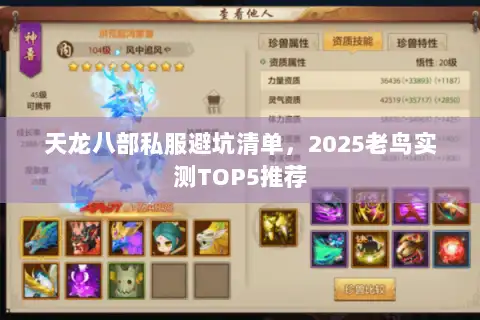 天龙八部私服避坑清单，2025老鸟实测TOP5推荐