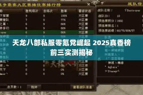 天龙八部私服零氪党崛起 2025真香榜前三实测揭秘