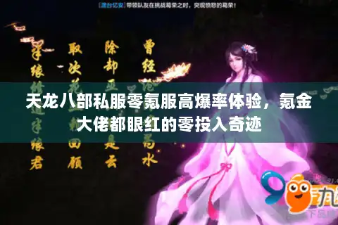 天龙八部私服零氪服高爆率体验，氪金大佬都眼红的零投入奇迹