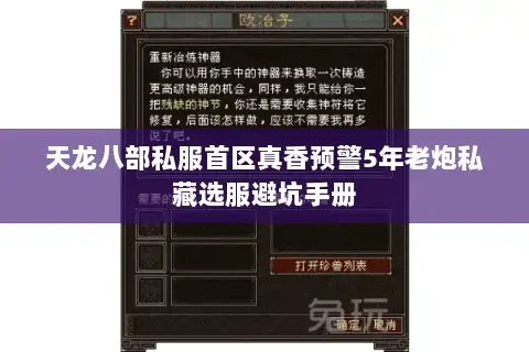 天龙八部私服首区真香预警5年老炮私藏选服避坑手册