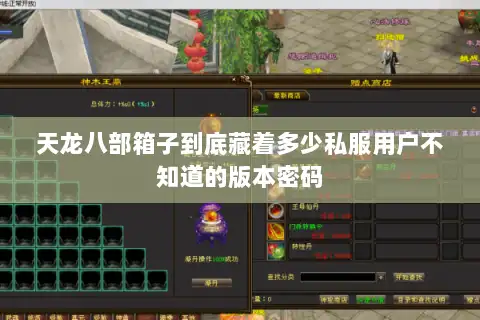 天龙八部箱子到底藏着多少私服用户不知道的版本密码