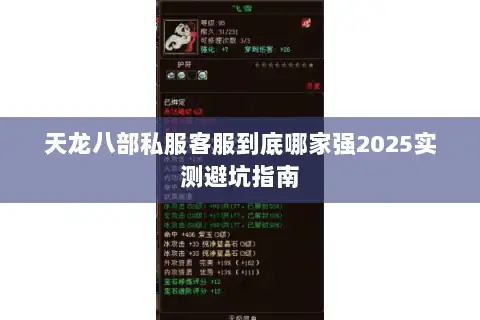 天龙八部私服客服到底哪家强2025实测避坑指南 天龙八部私服客服到底哪家强2025实测避坑指南