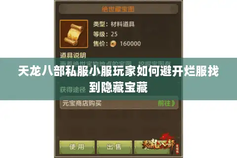 天龙八部私服小服玩家如何避开烂服找到隐藏宝藏