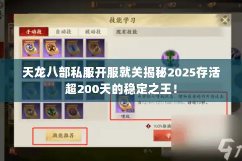 天龙八部私服开服就关揭秘2025存活超200天的稳定之王！