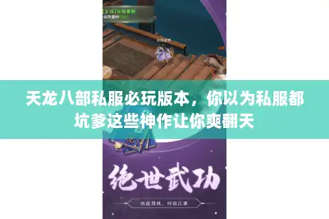 天龙八部私服必玩版本，你以为私服都坑爹这些神作让你爽翻天