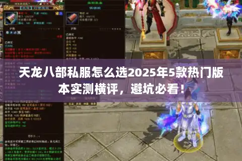 天龙八部私服怎么选2025年5款热门版本实测横评，避坑必看！