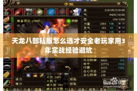 天龙八部私服怎么选才安全老玩家用3年实战经验避坑 天龙八部私服怎么选才安全老玩家用3年实战经验避坑