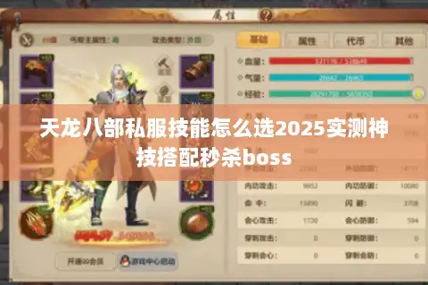 天龙八部私服技能怎么选2025实测神技搭配秒杀boss