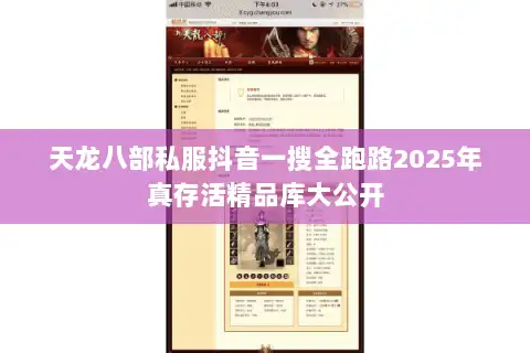 天龙八部私服抖音一搜全跑路2025年真存活精品库大公开