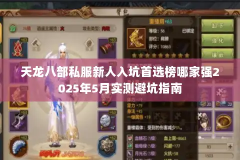 天龙八部私服新人入坑首选榜哪家强2025年5月实测避坑指南