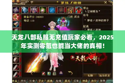 天龙八部私服无充值玩家必看，2025年实测零氪也能当大佬的真相！