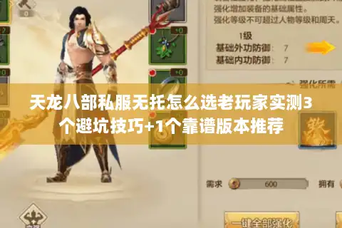 天龙八部私服无托怎么选老玩家实测3个避坑技巧+1个靠谱版本推荐