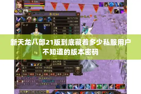 新天龙八部21版到底藏着多少私服用户不知道的版本密码 新天龙八部21版到底藏着多少私服用户不知道的版本密码