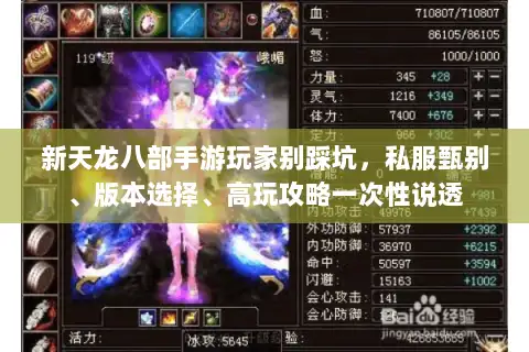 新天龙八部手游玩家别踩坑,私服甄别、版本选择、高玩攻略一次性说透 新天龙八部手游玩家别踩坑,私服甄别、版本选择、高玩攻略一次性说透