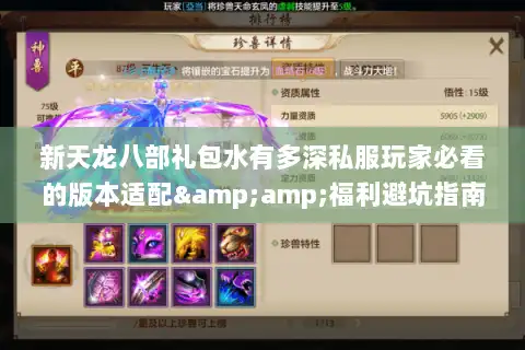 新天龙八部礼包水有多深私服玩家必看的版本适配&福利避坑指南 新天龙八部礼包水有多深私服玩家必看的版本适配&福利避坑指南