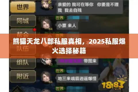 熊猫天龙八部私服真相,2025私服爆火选择秘籍 熊猫天龙八部私服真相,2025私服爆火选择秘籍