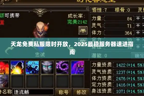 天龙免费私服限时开放，2025最稳服务器速进指南