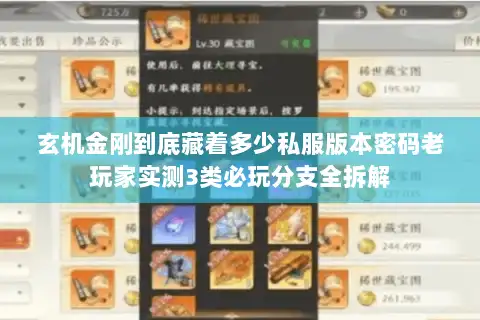 玄机金刚到底藏着多少私服版本密码老玩家实测3类必玩分支全拆解 玄机金刚到底藏着多少私服版本密码老玩家实测3类必玩分支全拆解