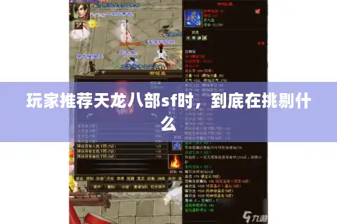玩家推荐天龙八部sf时，到底在挑剔什么