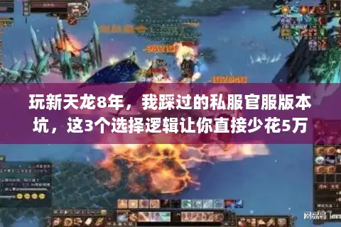 玩新天龙8年，我踩过的私服官服版本坑，这3个选择逻辑让你直接少花5万
