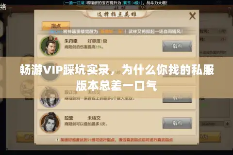 畅游VIP踩坑实录,为什么你找的私服版本总差一口气 畅游VIP踩坑实录,为什么你找的私服版本总差一口气