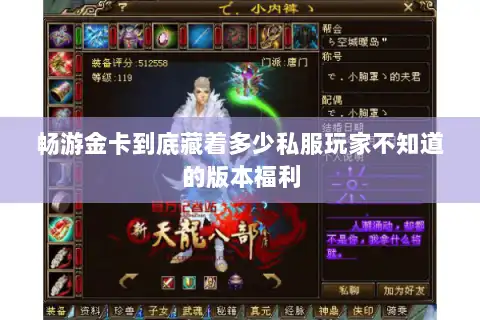 畅游金卡到底藏着多少私服玩家不知道的版本福利 畅游金卡到底藏着多少私服玩家不知道的版本福利
