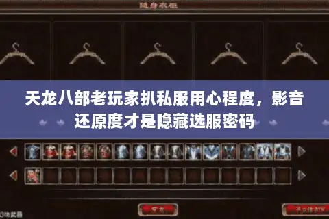 天龙八部老玩家扒私服用心程度，影音还原度才是隐藏选服密码