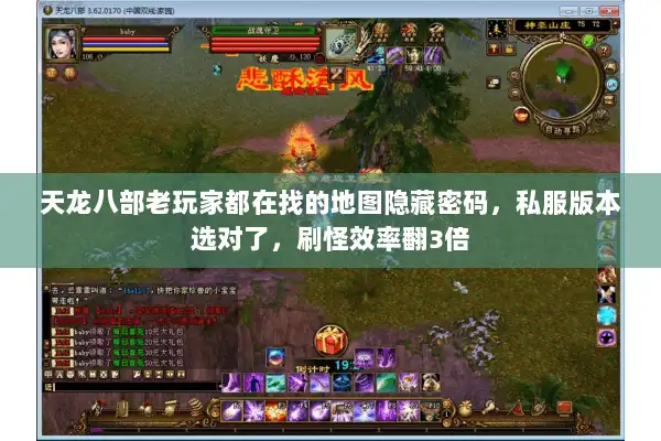 天龙八部老玩家都在找的地图隐藏密码，私服版本选对了，刷怪效率翻3倍