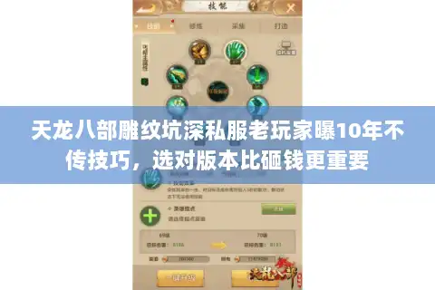 天龙八部雕纹坑深私服老玩家曝10年不传技巧，选对版本比砸钱更重要