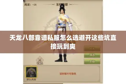 天龙八部靠谱私服怎么选避开这些坑直接玩到爽