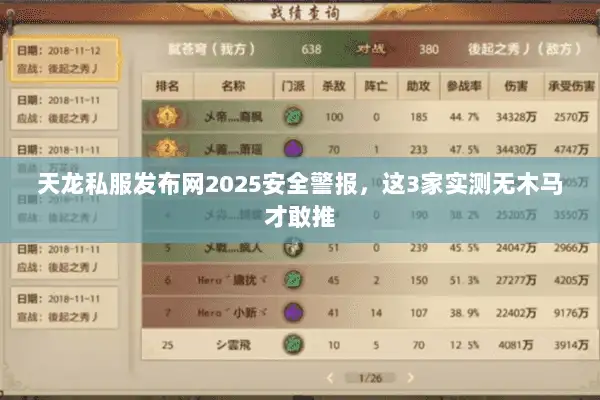 天龙私服发布网2025安全警报,这3家实测无木马才敢推 天龙私服发布网2025安全警报,这3家实测无木马才敢推
