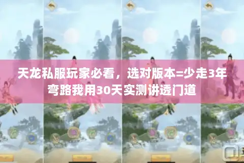 天龙私服玩家必看，选对版本=少走3年弯路我用30天实测讲透门道